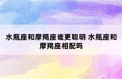 水瓶座和摩羯座谁更聪明 水瓶座和摩羯座相配吗